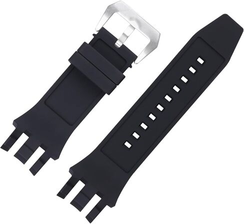 Men's Rubber Strap Compatible for Invicta Reserve Subaqua Scuba 0913 0915 0917 0918 Ladies outdoor work waterproof silicone watch band wrist strap buckle (Black Band Silver Buckle) in Saudi Arabia
