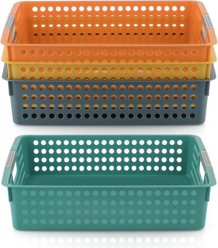 Skelang Multicolor Storage Basket, Classroom Organization, A4 Paper Trays Holder, Storage for Classroom Toy, Crayons, Handicrafts, Files, 4 Pcs in Saudi Arabia