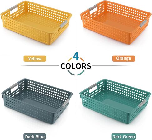 Skelang Multicolor Storage Basket, Classroom Organization, A4 Paper Trays Holder, Storage for Classroom Toy, Crayons, Handicrafts, Files, 4 Pcs in Saudi Arabia