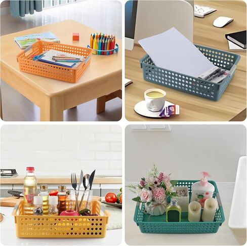 Skelang Multicolor Storage Basket, Classroom Organization, A4 Paper Trays Holder, Storage for Classroom Toy, Crayons, Handicrafts, Files, 4 Pcs in Saudi Arabia