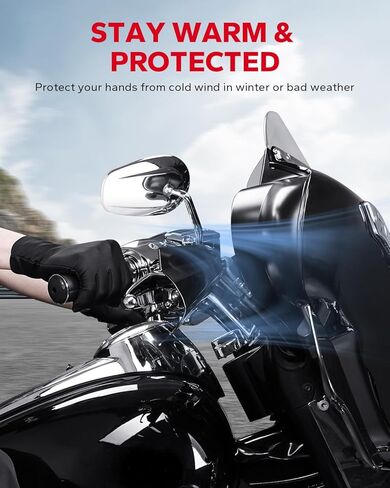 Amazicha Motorcycle Hand Guards, Large Coffin Cut Handguards Compatible for Harley Sportster Touring Street Glide Road King Electra Glide 2007-2023 Cable Clutch Style -Large, Gloss Black in Saudi Arabia