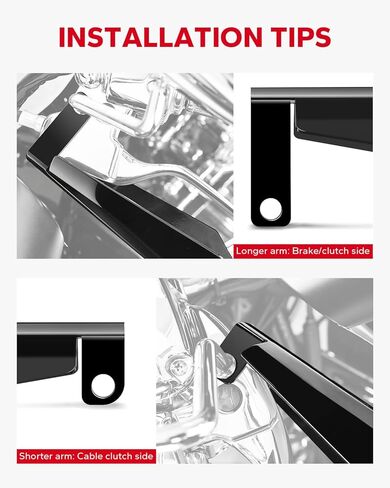 Amazicha Motorcycle Hand Guards, Large Coffin Cut Handguards Compatible for Harley Sportster Touring Street Glide Road King Electra Glide 2007-2023 Cable Clutch Style -Large, Gloss Black in Saudi Arabia
