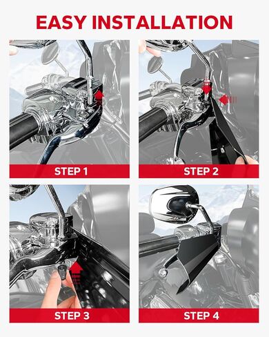 Amazicha Motorcycle Hand Guards, Large Coffin Cut Handguards Compatible for Harley Sportster Touring Street Glide Road King Electra Glide 2007-2023 Cable Clutch Style -Large, Gloss Black in Saudi Arabia