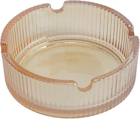 Saim Round Glass Smoking Ashtray 3.46" Dia for Cigar Cigarettes Ash Tray Home Office Decoration (Amber) in Saudi Arabia