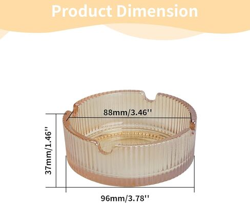 Saim Round Glass Smoking Ashtray 3.46" Dia for Cigar Cigarettes Ash Tray Home Office Decoration (Amber) in Saudi Arabia