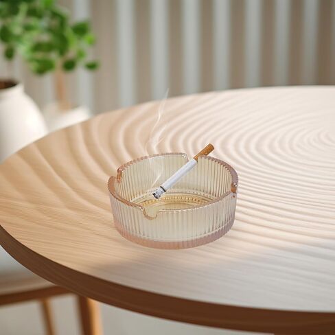 Saim Round Glass Smoking Ashtray 3.46" Dia for Cigar Cigarettes Ash Tray Home Office Decoration (Amber) in Saudi Arabia