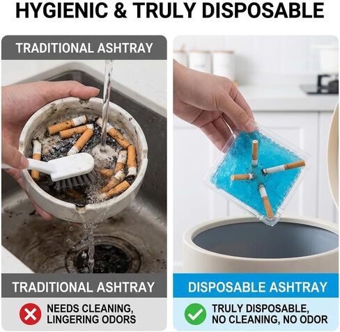 Extra-Large Smokeless Ashtray, Indoor Magic Sand, Portable Disposable Outdoor Plastic Odorless in Saudi Arabia