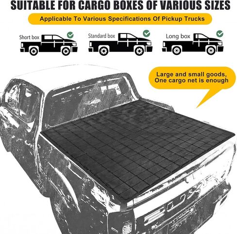 طقم شبكة شحن لسرير شاحنة Tranqun مقاس 4 × 6 بوصة قابلة للتمدد حتى 8 × 12 بوصة، مع غطاء قماش مقاوم للماء قابل للإزالة مقاس 6 × 10 بوصة - مجموعة كاملة لتأمين حمولة شاحنة الالتقاط مع شبكة وقماش القنب و12 حلقة على شكل حرف D وخطاف وحبل بطول 16 بوصة in Kuwait