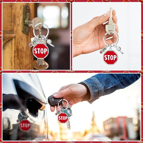 Jetec 24 Pcs Crossing Guard Gifts for Women Men Crossing Guard Appreciation Gifts Security Keychains Bulk Crosswalk Traffic Light Stainless Steel Keychain in Saudi Arabia