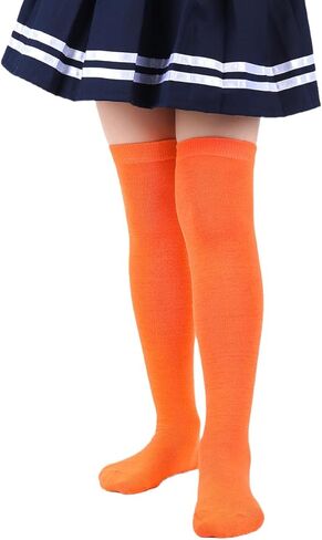 CHIDRA 6-12 Years Girls Kids Striped Solid Colored Thigh High Socks Over Knee Thigh Socks Knee-High Warm Stocking Leg Warmer in Saudi Arabia