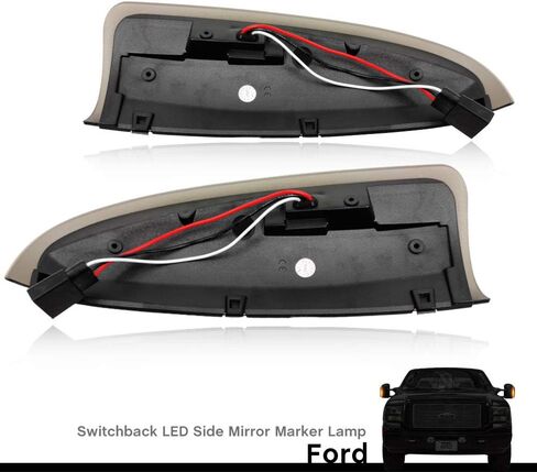 Smoked Lens Switchback LED Side Mirror Marker Lamp Light Kits for 2003-2007 Ford F-250 F-350 Super Duty Pickup Truck Towing Mirror Amber LED Turn Signal Light White LED Parking Light in Saudi Arabia