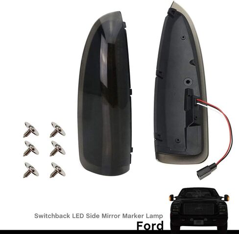 Smoked Lens Switchback LED Side Mirror Marker Lamp Light Kits for 2003-2007 Ford F-250 F-350 Super Duty Pickup Truck Towing Mirror Amber LED Turn Signal Light White LED Parking Light in Saudi Arabia