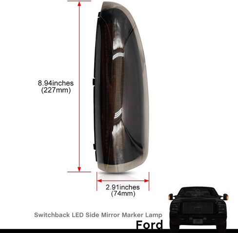 Smoked Lens Switchback LED Side Mirror Marker Lamp Light Kits for 2003-2007 Ford F-250 F-350 Super Duty Pickup Truck Towing Mirror Amber LED Turn Signal Light White LED Parking Light in Saudi Arabia