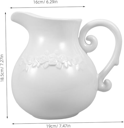 Mobestech Retro European Ceramic Vase Pitcher Shape Vintage Room Decor Farmhouse Flower Holder in Saudi Arabia