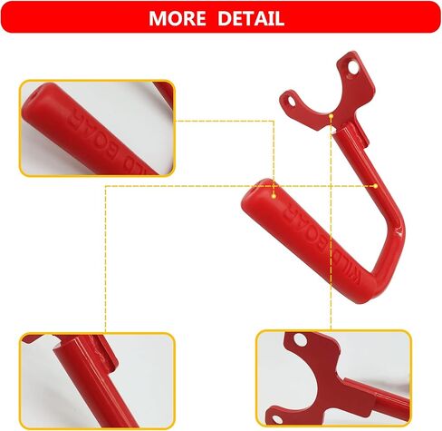 Steel Front Grab Handles Bars Fit for 1997-2006 Jeep Wrangler TJ,97-06 Jeep Wrangler TJ 2 Door and 4 Door Front Super Duty Grab Handles Bar,Red in Saudi Arabia