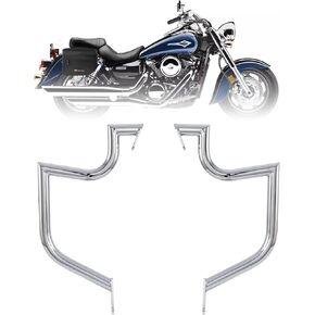 Kinglemc Crash Bar Engine Guard شريط الطريق السريع لـ Kawasaki Vulcan Mean Streak VN1500 VN1500P VN1600 VN1600B VN1600 2002-2006 وSuzuki VZ1600 Boulevard M95 2005 Marauder 2004 (أسود) in Kuwait
