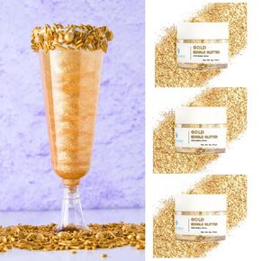 Sweets Indeed Christmas Edible Glitter, 3 Pack, Red Green and Gold, Perfect for Drinks, Cocktails, Beverages & Cake Decorating, Dessert Cake Topper, 4 grams in Saudi Arabia