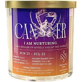 شمعة برج الميزان، شمعة شمع الصويا بنسبة 100% مع كريستال، شمعة غير سامة مع عطر خالٍ من الفثالات، الاستفادة من قوة علامة برج الميزان، هدية شمعة زودياك لبرج الميزان، 10 أونصة in Kuwait