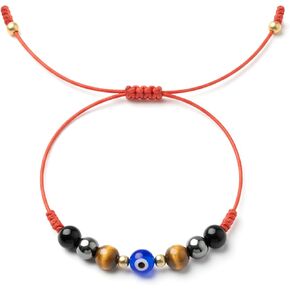 أساور عين الشر للنساء والرجال، سوار ذو سلسلة حمراء قابلة للتعديل للحماية الثلاثية، هدية مجوهرات ساحرة للحظ السعيد in Kuwait