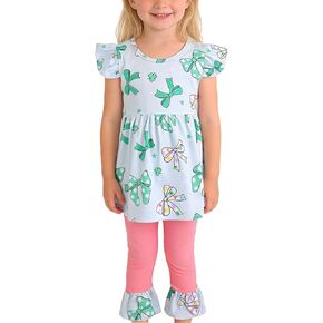 Valentines Toddler Girls Outfits Love Hearts Dress Pants Set 3-8Years in Saudi Arabia
