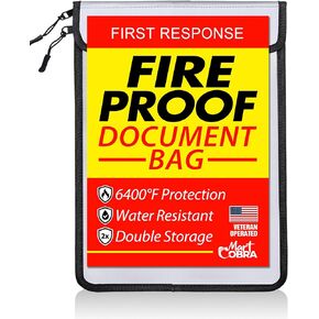 حقيبة مستندات مقاومة للحريق من مارت كوبرا مع سحاب مقاوم للحريق وتخزين المستندات المقاومة للماء، حقيبة نقود مقاومة للحريق، مقاومة للحريق للمستندات المنزلية المهمة، ملحقات آمنة، حامل ورق، حقيبة مغلف للسفر in Kuwait
