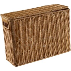 صندوق تخزين ضيق وطويل مع صناديق تخزين بمقبض، صندوق تخزين مزخرف، صندوق سلة ضيق لخزائن الملابس والمطبخ، مقاس L in Kuwait