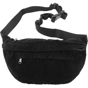 Crossbody Bag Fanny Pack for Women Men, Waist Pack Large Chest Bag with Adjustable Strap for Workout Travel Sports Running(Black) in Kuwait