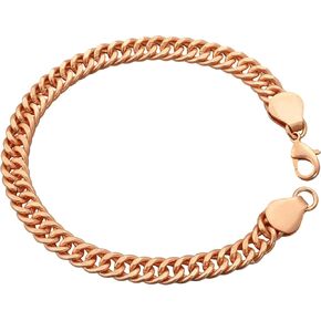Pure Copper Link Bracelet with Lobster Clasp 9 Inch Long Solid Copper Statement Jewelry Set Gift for Women & Men in Kuwait