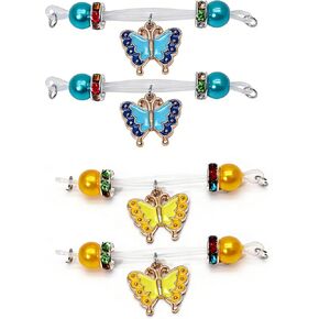 2 أزواج وهمية حلقات الحلمة الحلمة المجوهرات غير ثقب الفراشة استرخى الحلمة الحدائد قابل للتعديل المشنقة فو الحلمة ثقب الجسم مجوهرات للرجال النساء in Kuwait