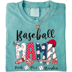 Personalized Baseball Mom Shirt Sweatshirt Hoodie, Custom Nickname Gift for Parent Grandparent Aunt Uncle Sister Brother in Saudi Arabia