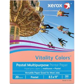 Xerox® Vitality Colors™‎ طابعة وورق متعدد الاستخدام، 1 رزمة، سالمون، ليتر (8.5 × 11 بوصة)، 500 ورقة في كل رزمة، 20 رطل، in Kuwait
