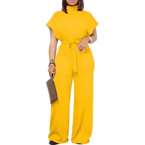 Ulovmi بذلة نسائية رسمية أنيقة واسعة الساق رومبير بذلة زفاف الضيوف حفلة كوكتيل قطعة واحدة وتتسابق in Kuwait