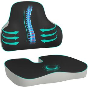 Memory Foam Cusion, Relief Pressure Seat Cusion for Office Chairs & Car Seat, Ergonomic Design Seat Cusion for Tailbone Pain Relief, Sciatica & Back Support in Saudi Arabia