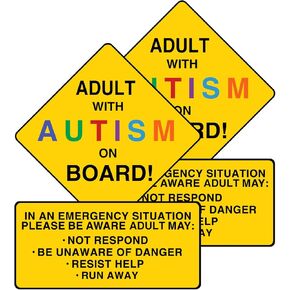 2 Pack Autism Awareness Car Magnets - Adult with Autism On Board Car Decal for Car Truck SUV Van Window Bumper Reusable in Kuwait