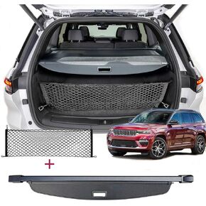 غطاء كارجو لملحقات جيب جراند شيروكي 2022-2024 2025 2026 (صفين؛ WL) 4XE، مظهر من ألياف الكربون قابل للسحب للتخزين من Tonneau Luggage Security Shield Shade Shade غطاء صندوق السيارة للخصوصية in Kuwait