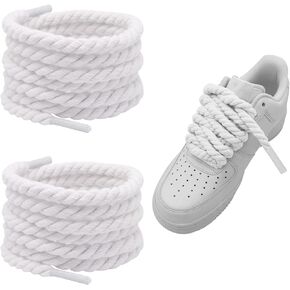 Thick Rope Shoe Laces for Air Force 1, 1 Pair Cotton Chunky Twisted Shoelaces Replacement Shoestrings for Men Women in Kuwait