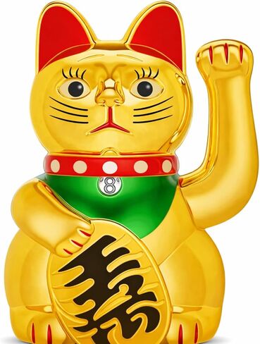 قطة لاكي فورتشن من مانيكي نيكو جولد لاكي كات فينغ شوي لاكي كات تلوح بذراع تلوح بالبطارية، قطة تلوح بالبطارية، قطة يد متحركة in Kuwait