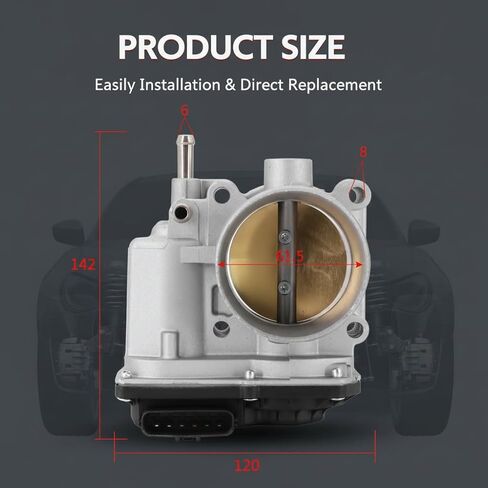 Electronic Throttle Body Replacement for 2009-2014 Nissan Cube,2013-2018 NV200,07-19 Sentra,2007-2011 Tiida,2007-2012 Versa in Saudi Arabia