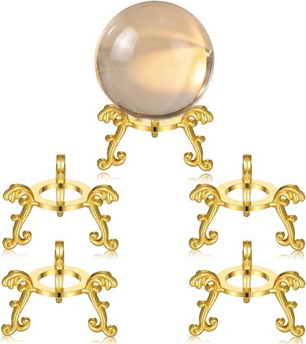 5 PCS Gold Crystal Ball Stand for Display, Gold Sphere Display Holder 2 Inch Metal Crystal Stone Displays Stand Crystals Holder Stands with Displays Function for 40-80 mm Sphere or Stone in Saudi Arabia
