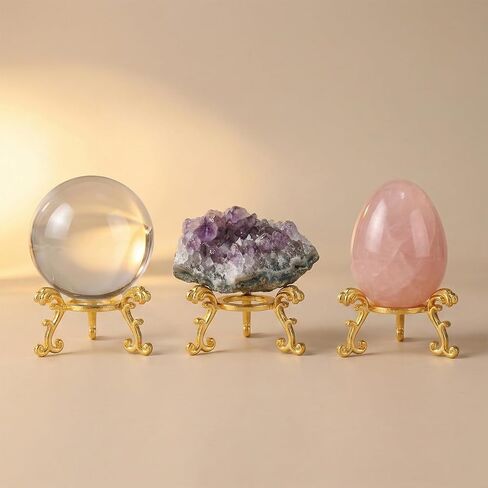 5 PCS Gold Crystal Ball Stand for Display, Gold Sphere Display Holder 2 Inch Metal Crystal Stone Displays Stand Crystals Holder Stands with Displays Function for 40-80 mm Sphere or Stone in Saudi Arabia
