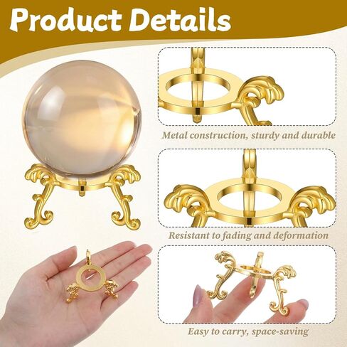 5 PCS Gold Crystal Ball Stand for Display, Gold Sphere Display Holder 2 Inch Metal Crystal Stone Displays Stand Crystals Holder Stands with Displays Function for 40-80 mm Sphere or Stone in Saudi Arabia