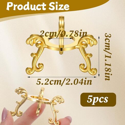 5 PCS Gold Crystal Ball Stand for Display, Gold Sphere Display Holder 2 Inch Metal Crystal Stone Displays Stand Crystals Holder Stands with Displays Function for 40-80 mm Sphere or Stone in Saudi Arabia