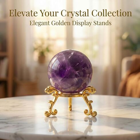 5 PCS Gold Crystal Ball Stand for Display, Gold Sphere Display Holder 2 Inch Metal Crystal Stone Displays Stand Crystals Holder Stands with Displays Function for 40-80 mm Sphere or Stone in Saudi Arabia
