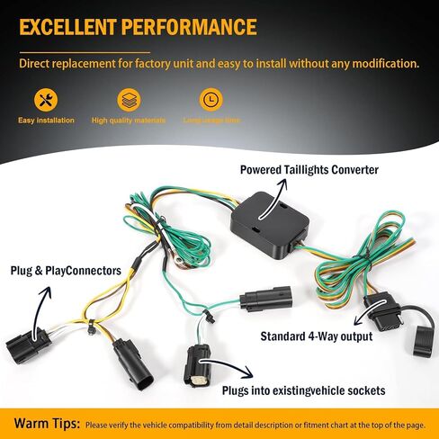 56272 4-Pin مقطورة الأسلاك تسخير، يناسب الحافة 2015 2016 2017 2018 توصيل أضواء المقطورة in Kuwait