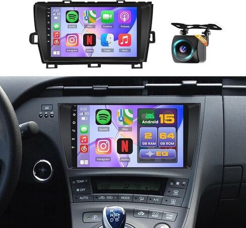 Hikity 4+64G Android 13 Stereo for Toyota Prius 2010-2015 (LHD), 9 Inch 1280x720 HD Touchscreen Radio with Wireless Carplay Android Auto DSP GPS FM WiFi Backup Camera Microphone in Saudi Arabia