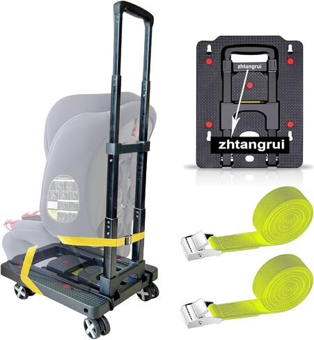 عربة مقعد السيارة للمطار - عربة حامل عجلات مقعد السيارة للمطار - مقعد سيارة للسفر دوللي عربة أمتعة قابلة للطي مع أشرطة in Kuwait