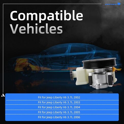 52088710AA Power Steering Pump with Pulley & Reservoir for Jeep Liberty 2002-2006, V6 3.7L, Power Assist Pump Replace# 20-64610, 96-64610, 52088710AD, 53013493AA, 4892371AA, 733-75141 in Saudi Arabia