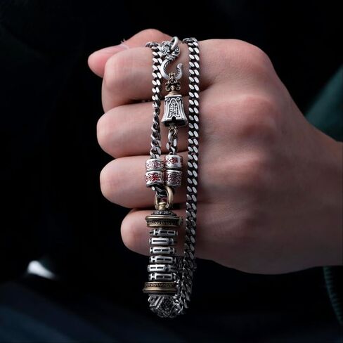 COPPERTIST.WU Talisman Bead Circle Charm Pendant for Necklace Bracelet 925 Sterling Silver Jewelry Gift for Men Women(Chain not included) in Saudi Arabia
