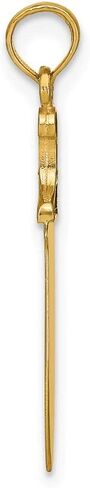 Solid 14k Yellow Gold Black Enamel 3-D Butcher Knife Charm Pendant - 27mm x 5mm in Saudi Arabia