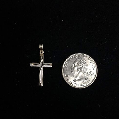 Ioka - 14K Two Tone Gold Religious Cross Charm Small Pendant For Necklace or Chain in Saudi Arabia